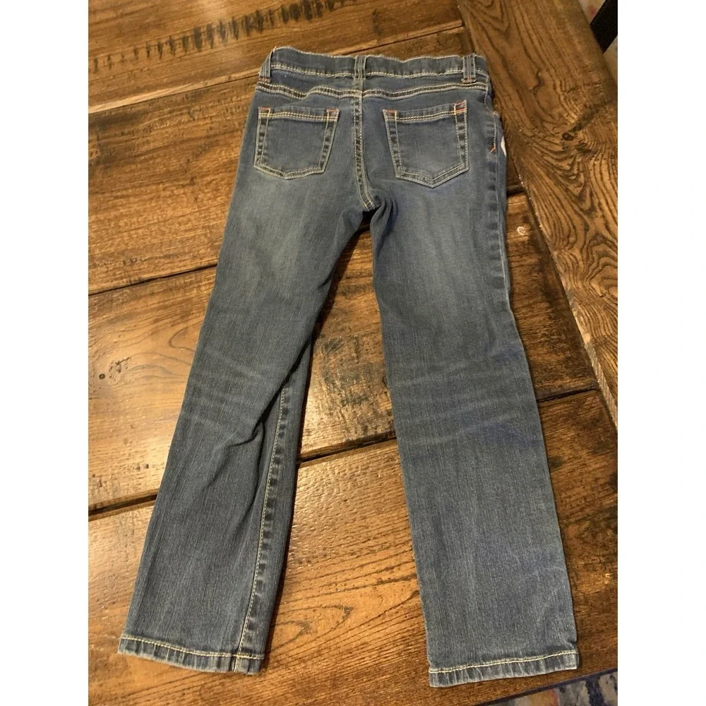 Gymboree Girls Jeans Size 6 Slim Burst of Spring Denim Flower Red Vintage Pants